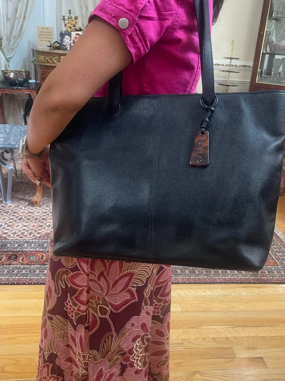 Chanel Black Leather Tote Bag